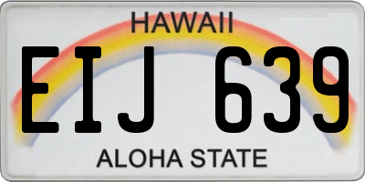 HI license plate EIJ639
