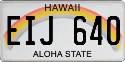 HI license plate EIJ640