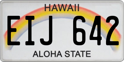 HI license plate EIJ642