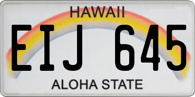 HI license plate EIJ645