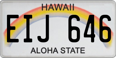 HI license plate EIJ646