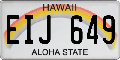 HI license plate EIJ649