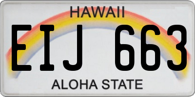 HI license plate EIJ663