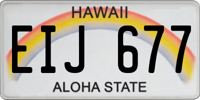 HI license plate EIJ677