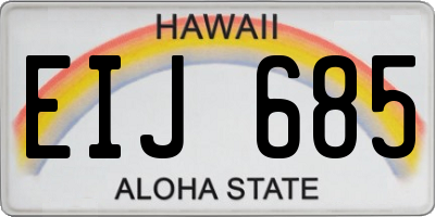 HI license plate EIJ685