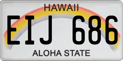 HI license plate EIJ686