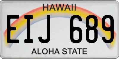 HI license plate EIJ689