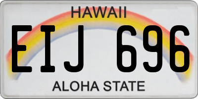 HI license plate EIJ696