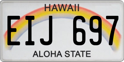 HI license plate EIJ697