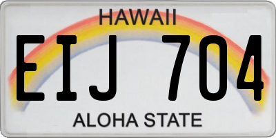 HI license plate EIJ704