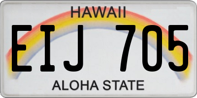 HI license plate EIJ705