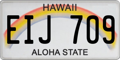 HI license plate EIJ709