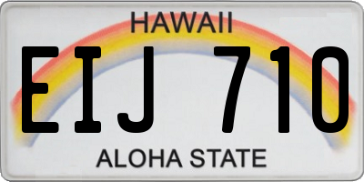 HI license plate EIJ710