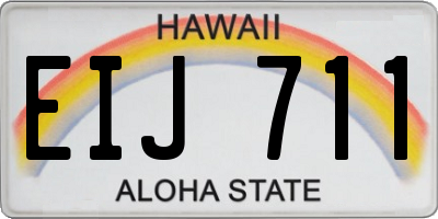 HI license plate EIJ711
