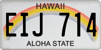 HI license plate EIJ714