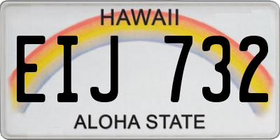HI license plate EIJ732