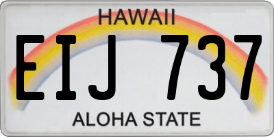 HI license plate EIJ737