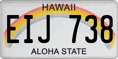 HI license plate EIJ738