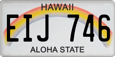 HI license plate EIJ746