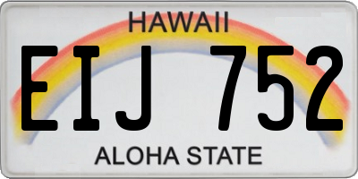 HI license plate EIJ752