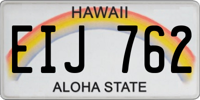 HI license plate EIJ762