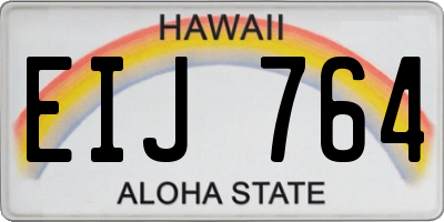 HI license plate EIJ764