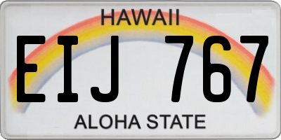 HI license plate EIJ767