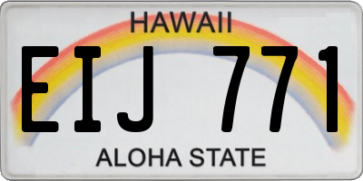 HI license plate EIJ771