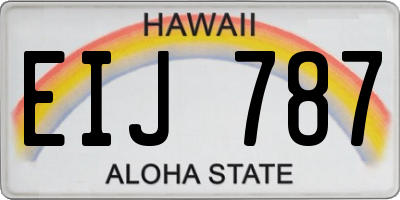 HI license plate EIJ787