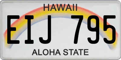 HI license plate EIJ795