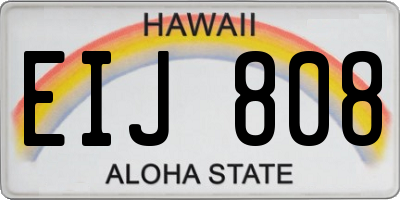 HI license plate EIJ808