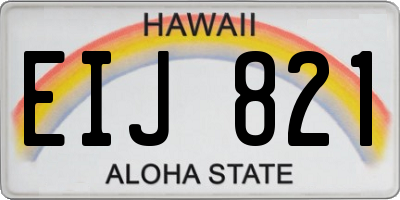 HI license plate EIJ821