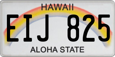 HI license plate EIJ825