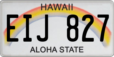 HI license plate EIJ827