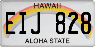 HI license plate EIJ828