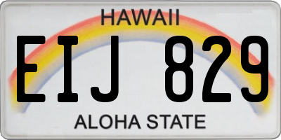 HI license plate EIJ829