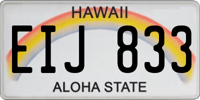 HI license plate EIJ833