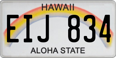 HI license plate EIJ834