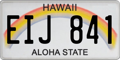HI license plate EIJ841