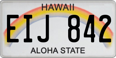 HI license plate EIJ842