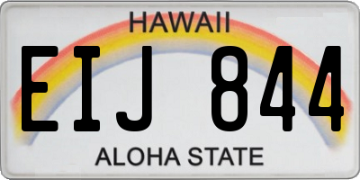 HI license plate EIJ844