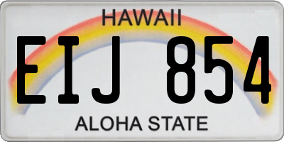 HI license plate EIJ854