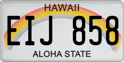 HI license plate EIJ858