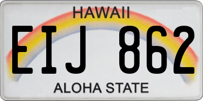 HI license plate EIJ862