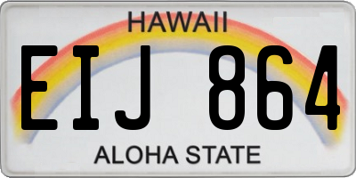 HI license plate EIJ864