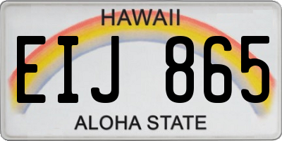 HI license plate EIJ865