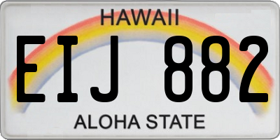 HI license plate EIJ882