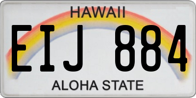 HI license plate EIJ884