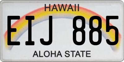 HI license plate EIJ885