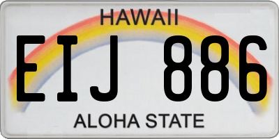 HI license plate EIJ886